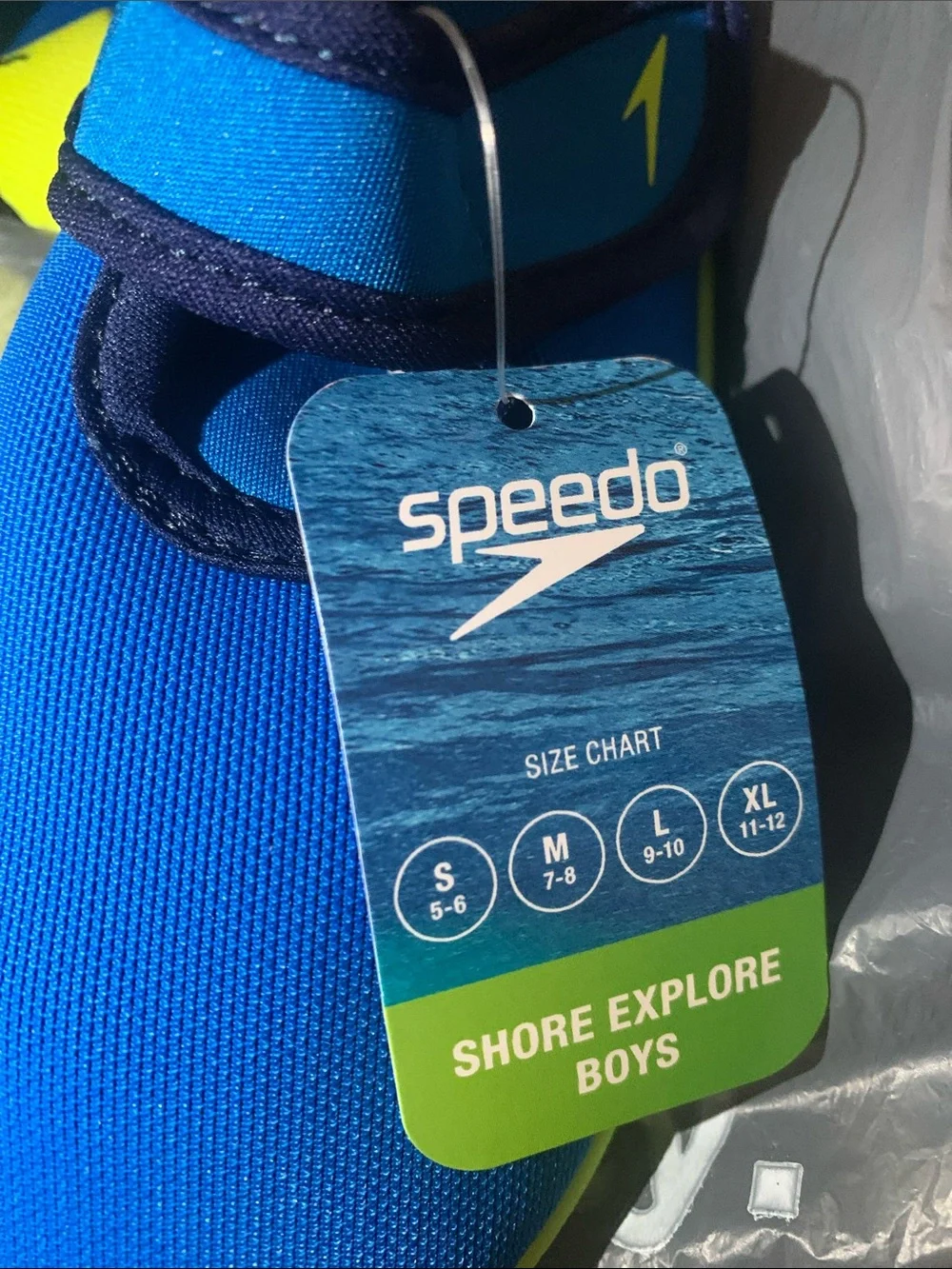 Speedo Blue Water Shoes with Neon Green Trim